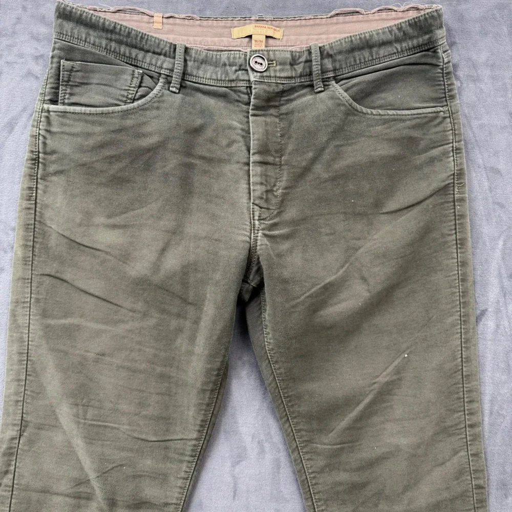 Banana Republic Heritage Corduroy Pants Mens 36x34 Olive Green Slim Fit Trousers